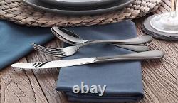 Artaste 56914 Rain 18/10 Stainless Steel Flatware 36-Piece Set Black Finished