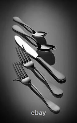 Artaste 56914 Rain 18/10 Stainless Steel Flatware 36-Piece Set Black Finished