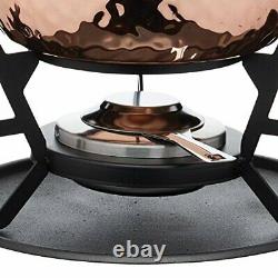Artesa Fondue Set with Hammered Copper Finish in Gift Box, Stainless Steel