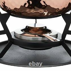 Artesa Fondue Set with Hammered Copper Finish in Gift Box, Stainless Steel, 6