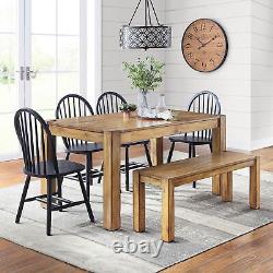 Autumn Lane Windsor Solid Wood Dining Chairs Armless Durable Set 2 Black Finish