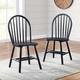 Autumn Lane Windsor Solid Wood Dining Chairs, Set Of 2, Black Finish