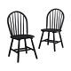 Autumn Lane Windsor Solid Wood Dining Chairs, Set Of 2, Black Finish