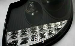 BLACK clear finish LED HEADLIGHT SET for PORSCHE BOXSTER 986 96-02 TFL LOOK