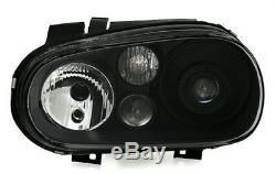 BLACK clear finish XENON D2S H7 HEADLIGHTS SET FOR VW GOLF 4 IV