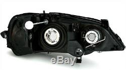BLACK clear finish headlight front light set for Opel Astra G 98-05