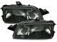 Black Finish Headlight Set For Fiat Punto 1 176 Gt H1 Halogen Lwr 93-99