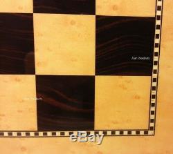 BRASS METAL GOLD & BLACK CHROME STAUNTON Chess Set WALNUT MAPLE FINISH BOARD 18
