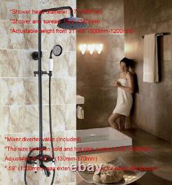 Bathroom Faucet Set Black Finish Brass Handheld/Rainfall Shower Taps Kit 2rs402