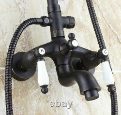 Bathroom Faucet Set Black Finish Brass Handheld/Rainfall Shower Taps Kit 2rs402