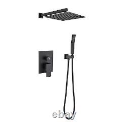 Bathroom Luxury Shower Set with Rain Mixer Matte Black Finish