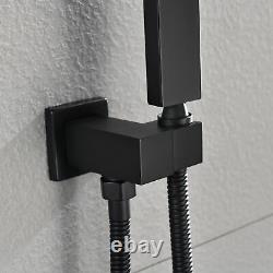 Bathroom Luxury Shower Set with Rain Mixer Matte Black Finish