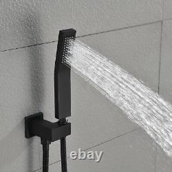 Bathroom Luxury Shower Set with Rain Mixer Matte Black Finish
