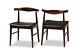 Baxton Studio Black Faux Leather And Walnut Finish Set Of 2 Wood Dining Chair