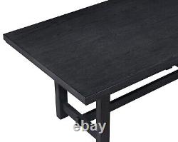 Beautiful 5pc Dining Room Set Rectangular Table Chair Black Finish Furniture