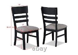 Beautiful 5pc Dining Room Set Rectangular Table Chair Black Finish Furniture