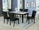 Beautiful 7pc Black Finish Dining Set Wooden Furniture Sturdy And Durable