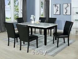 Beautiful 7pc Black Finish Dining Set Wooden Furniture Sturdy and Durable