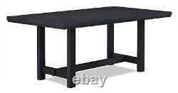Beautiful 7pc Dining Room Set Rectangular Table Chair Black Finish Furniture