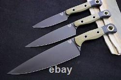 Benchmade 4000BK-01 3pc Kitchen Set Black DLC Finish / CPM-154 Steel / OD Gree