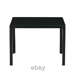 Black Coffee Table Set of 2, Living Room Square Table with Tempered Glass Finish