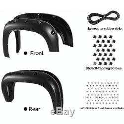 Black Fender Flares Textured Pocket Style For Silverado Sierra 1500 1999-2007