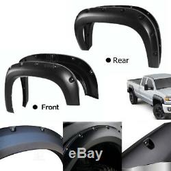 Black Fender Flares Textured Pocket Style For Silverado Sierra 1500 1999-2007