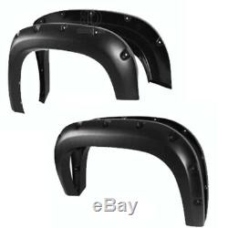 Black Fender Flares Textured Pocket Style For Silverado Sierra 1500 1999-2007