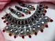 Black Finish Bollywood Style Cz Kundan Choker Necklace Earrings Ruby Jewelry Set