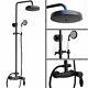 Black Finish Brass Bathroom Faucet Set Rainfall/handheld Shower Taps Kit 2rs437