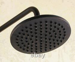 Black Finish Brass Bathroom Faucet Set Rainfall/Handheld Shower Taps Kit 2rs514