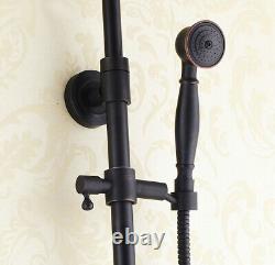 Black Finish Brass Bathroom Rainfall Shower Faucet Set Mixer Tap Wall 2rs434