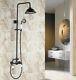 Black Finish Brass Rain Bathroom Rainfall Shower Faucet Set Mixer Tap 2rs511