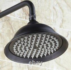 Black Finish Brass Wall Rain Bathroom Rainfall Shower Set Tub Mixer Tap 2rs348