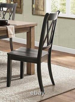 Black Finish Chairs Set of 4, Dining Kitchen Breakfast Wooden Furniture Armless