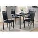 Black Finish Dinette 5pc Set Counter Height Dining Table Upholstered High Chairs