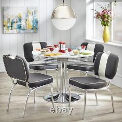 Black Finish Dining Set Vintage Retro American Style 5 Piece