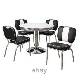 Black Finish Dining Set Vintage Retro American Style 5 Piece