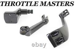 Black Finish Driver Foot Rest Footpeg Mount Bracket Set for Harley FXR 1982-1994