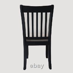 Black Finish Set of 2 Wooden Dining Room Chairs with Cushion Seats