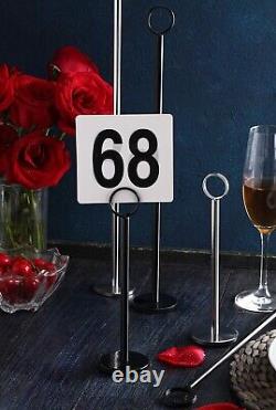 Black Finish Table Number Holder Set 8-Inch, Commercial-Grade Stainless Steel