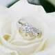 Black Friday 3ct Round Cut Vvs1 Bridal Set Diamond Ring In 14k White Gold Finish