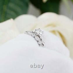 Black Friday 3Ct Round Cut VVS1 Bridal Set Diamond Ring in 14K White Gold Finish