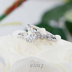 Black Friday 3Ct Round Cut VVS1 Bridal Set Diamond Ring in 14K White Gold Finish