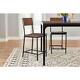 Black Metal Counter Stool With Back And Haze Oak Finish Seat (set Of 2)