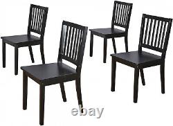 Black Shaker Dining Chairs Set-of-4 Office Home Kitchen Wooden Seat Furniture