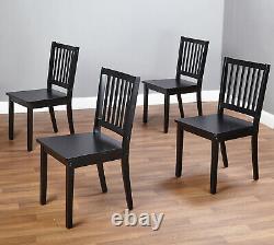 Black Shaker Dining Chairs Set-of-4 Office Home Kitchen Wooden Seat Furniture