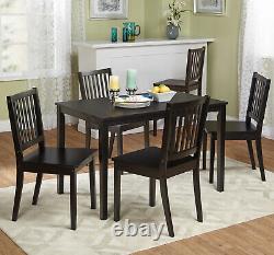 Black Shaker Dining Chairs Set-of-4 Office Home Kitchen Wooden Seat Furniture