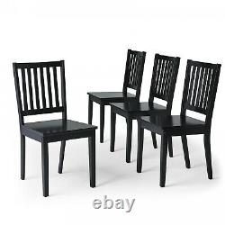 Black Shaker Dining Chairs Set-of-4 Office Home Kitchen Wooden Seat Furniture