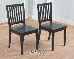 Black Shaker Dining Chairs Set-of-4 Office Home Kitchen Wooden Seat Furniture